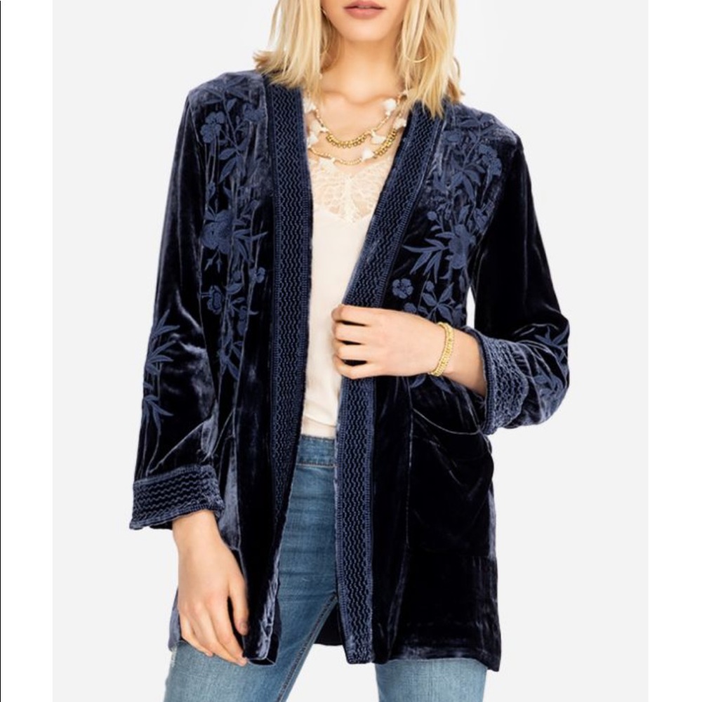 Johnny was Adelle velvet smoking jacket